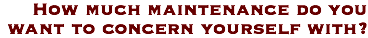 How much maintenance do you want to concern yourself with?